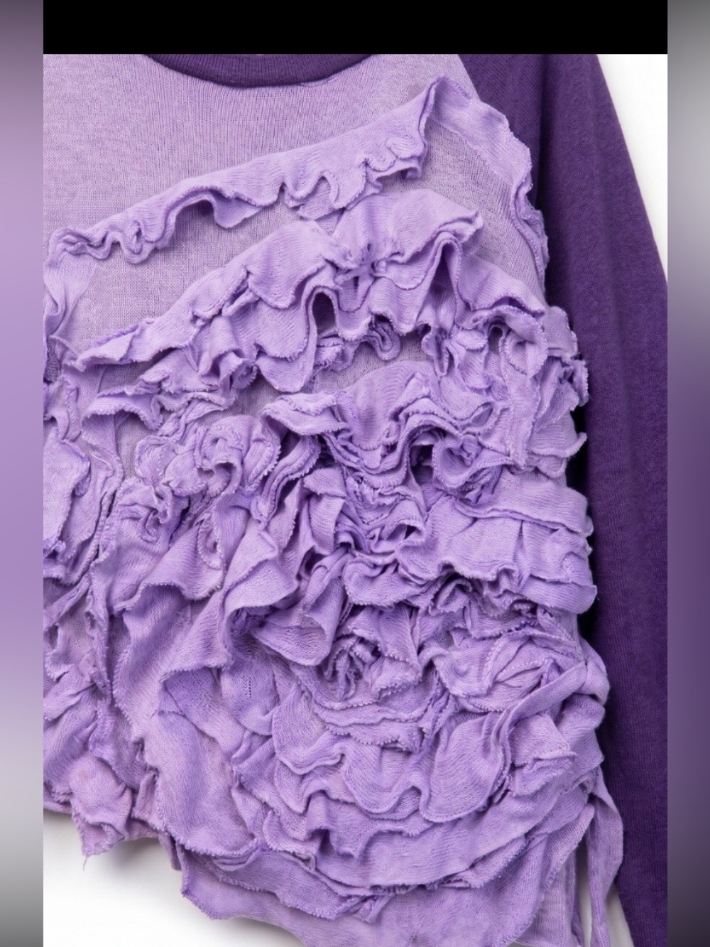 Hand Crafted Purple Ruffle Top - Picture 5 of 11